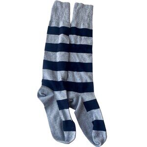 1 Pair Tommy Hilfiger Navy Striped Knee Length Casual Socks 20.5" Height